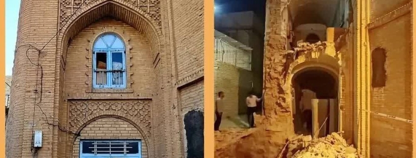 بخشی از یک خانه تاریخی در شوشتر فرو ریخت + عکس