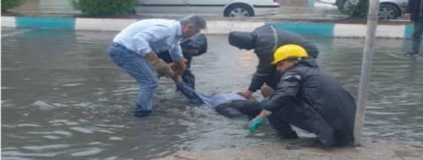 برق گرفتگی در آبگرفتگی اهواز  
