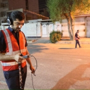 عملیات نشت یابی شبکه توزیع آب در حال انجام است